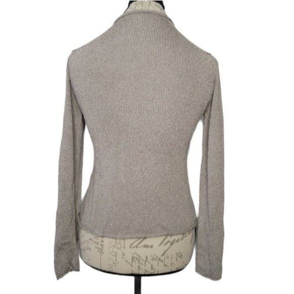 Eileen Fisher Petite gray silk blend knit cardigan - Picture 3 of 8